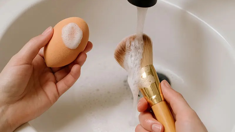 براش آرایشی یا اسفنج؟ کدام انتخاب بهتری برای آرایش بی‌نقص است؟