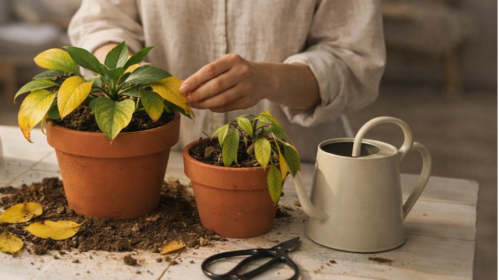 چرا گیاهان آپارتمانی زرد می‌شوند؟