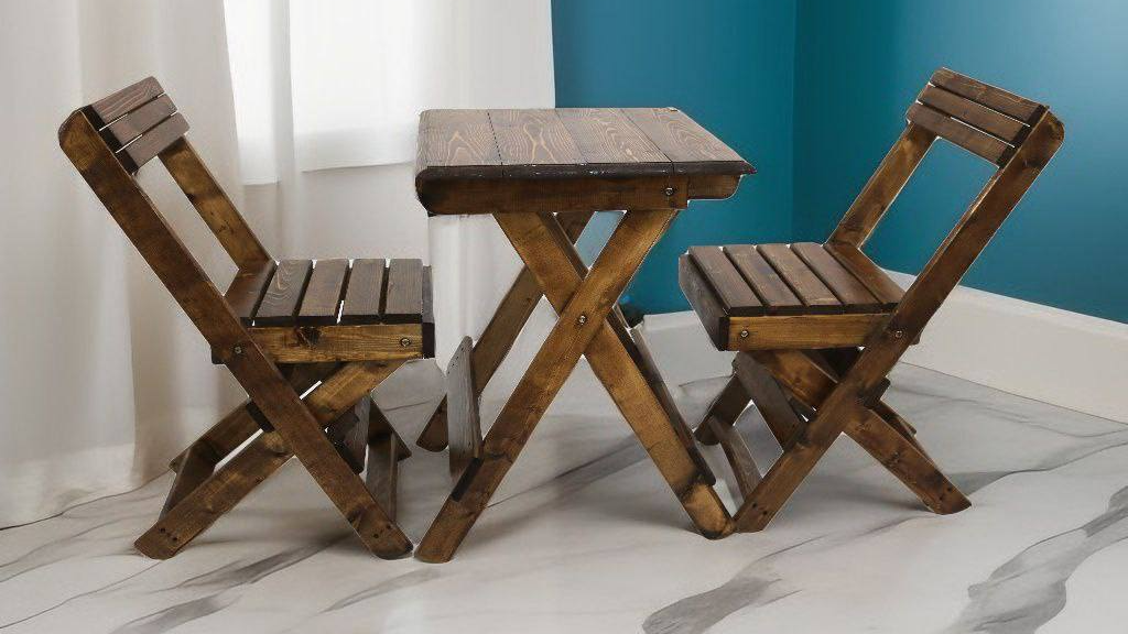 خرید میز و صندلی چوبی تاشو