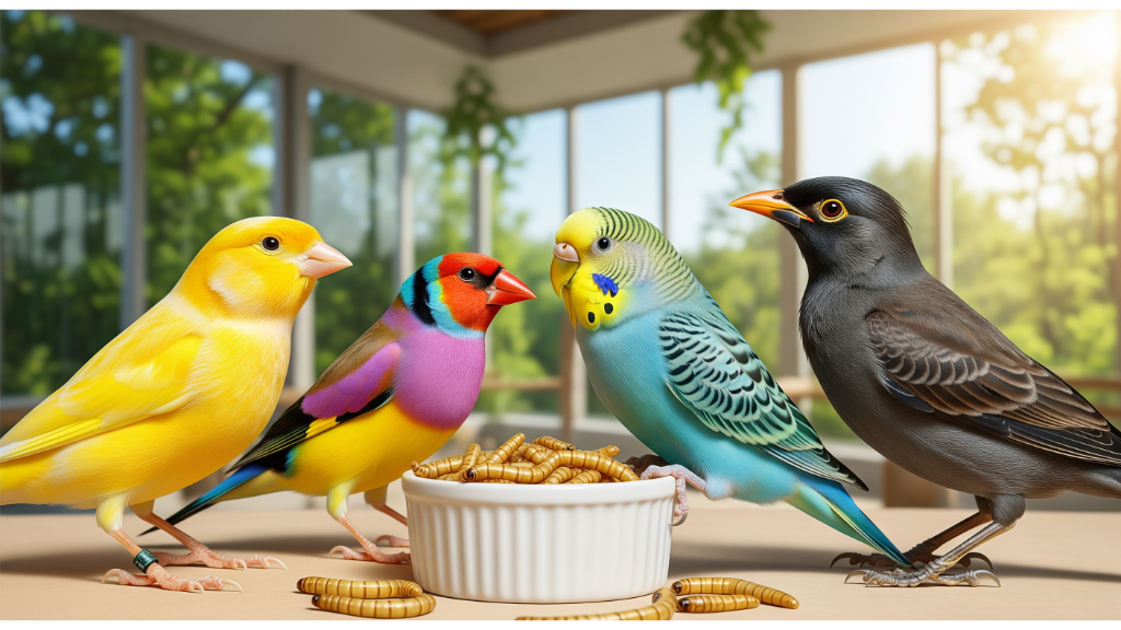 10 فایده غذایی میل‌ورم برای قناری، فنچ، مرغ عشق و مرغ مینا