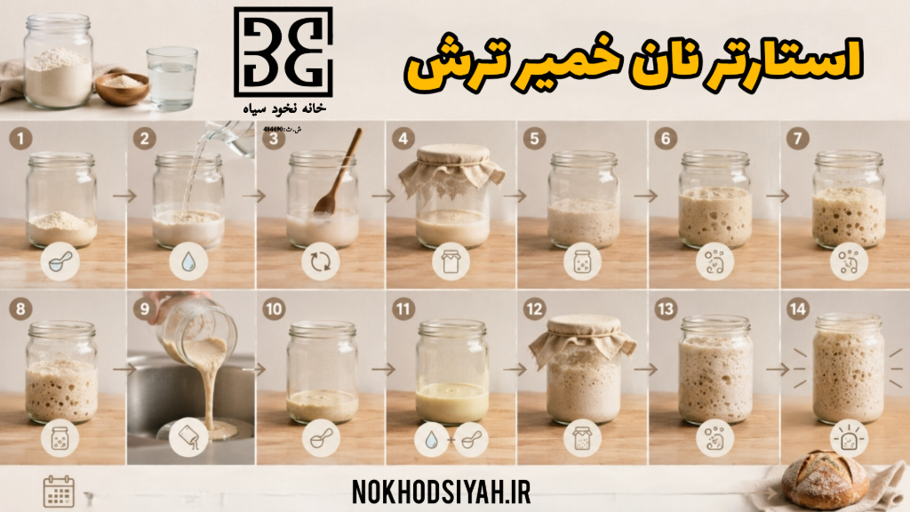 دستور تهیه استارتر نان خمیر ترش