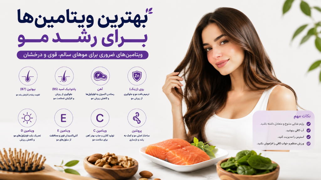 بهترین ویتامین‌ها برای رشد مو؛ کدام ویتامین واقعاً مؤثر است؟