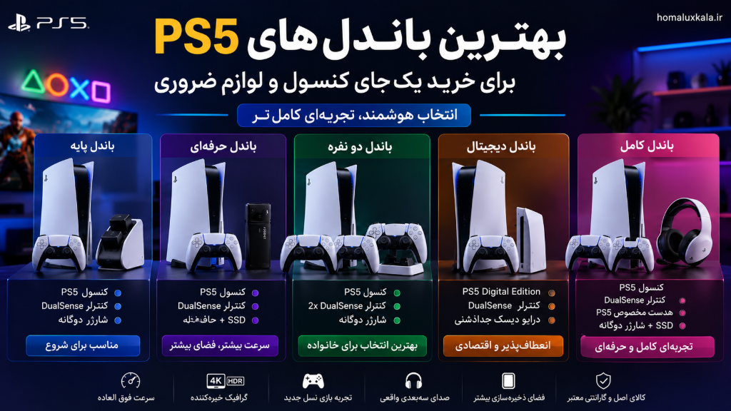بهترین باندلهای PS5 برای خرید یکجای کنسول و لوازم ضروری