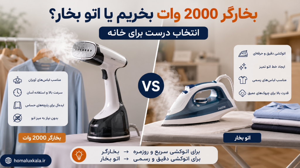 بخارگر 2000 وات بخریم یا اتو بخار؟ انتخاب درست برای خانه