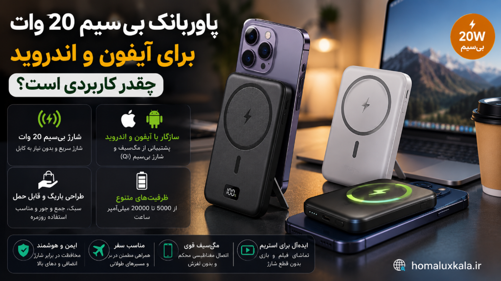 پاوربانک بی‌سیم 20 وات برای آیفون و اندروید چقدر کاربردی است؟