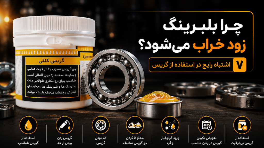 چرا بلبرینگ زود خراب می‌شود؟ 7 اشتباه رایج در استفاده از گریس