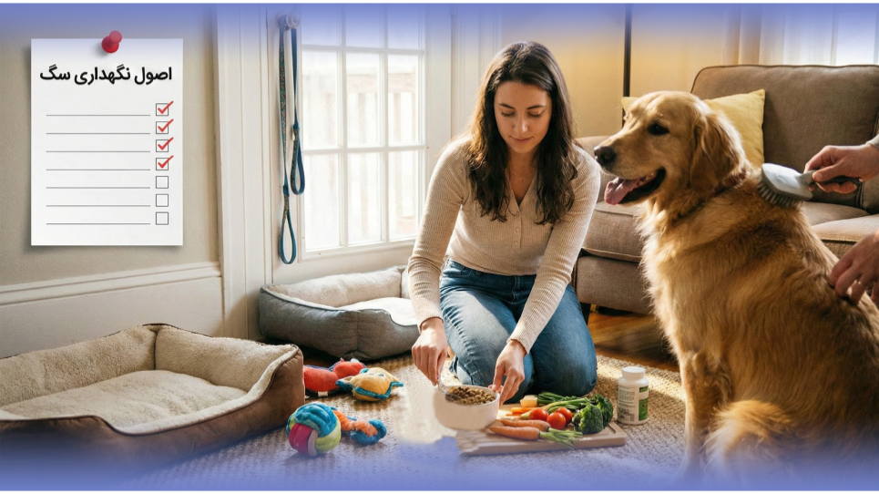 اصول نگهداری سگ: از تغذیه تا مراقبت روزانه