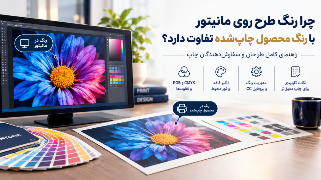 چرا رنگ طرح روی مانیتور با رنگ محصول چاپ‌شده تفاوت دارد؟