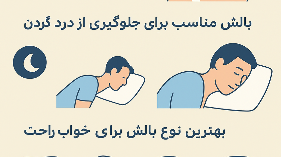 🛏️ تأثیر بالش مناسب بر درد گردن و کیفیت خواب