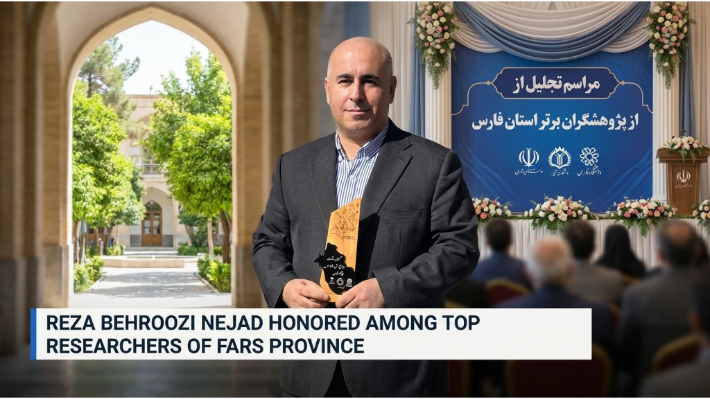 رضا بهروزی نژاد در جمع برترین پژوهشگران استان فارس تجلیل شد