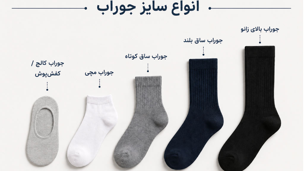 قبل از ثبت سفارش جوراب حتما راهنمای انتخاب سایز را چک کنید