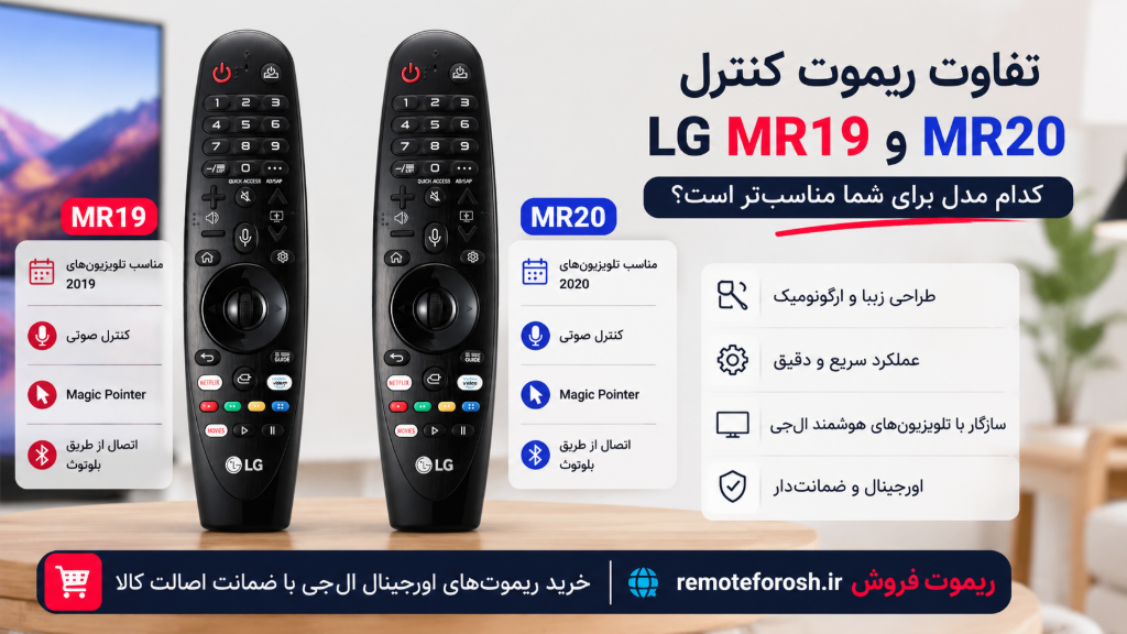 تفاوت ریموت کنترل LG MR19 و LG MR20