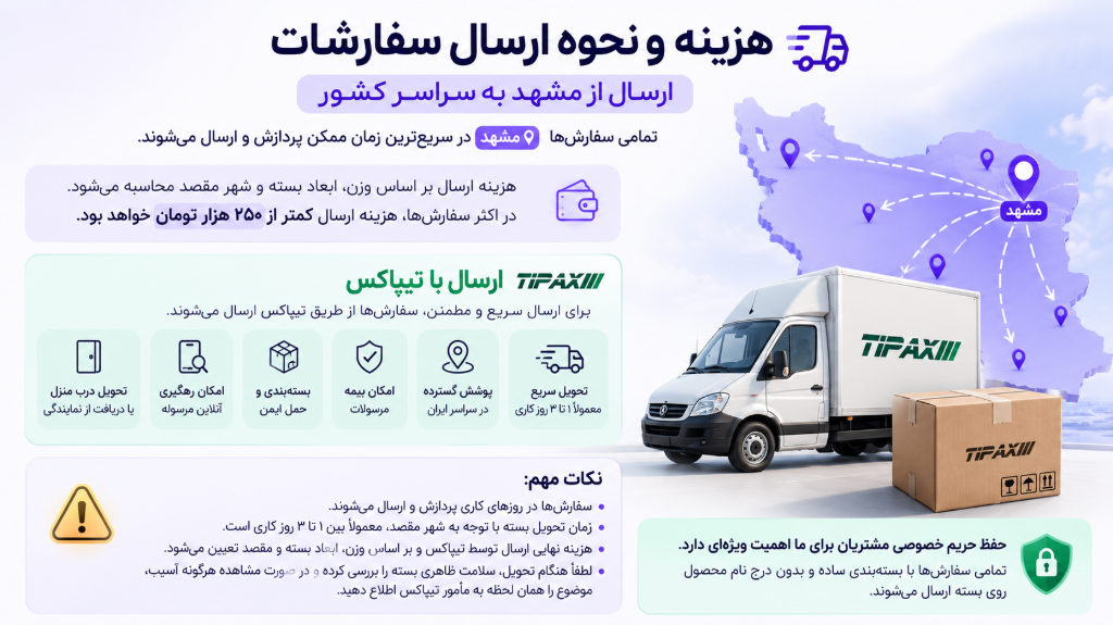 شیوه و شرایط ارسال به دیگر نقاط کشور