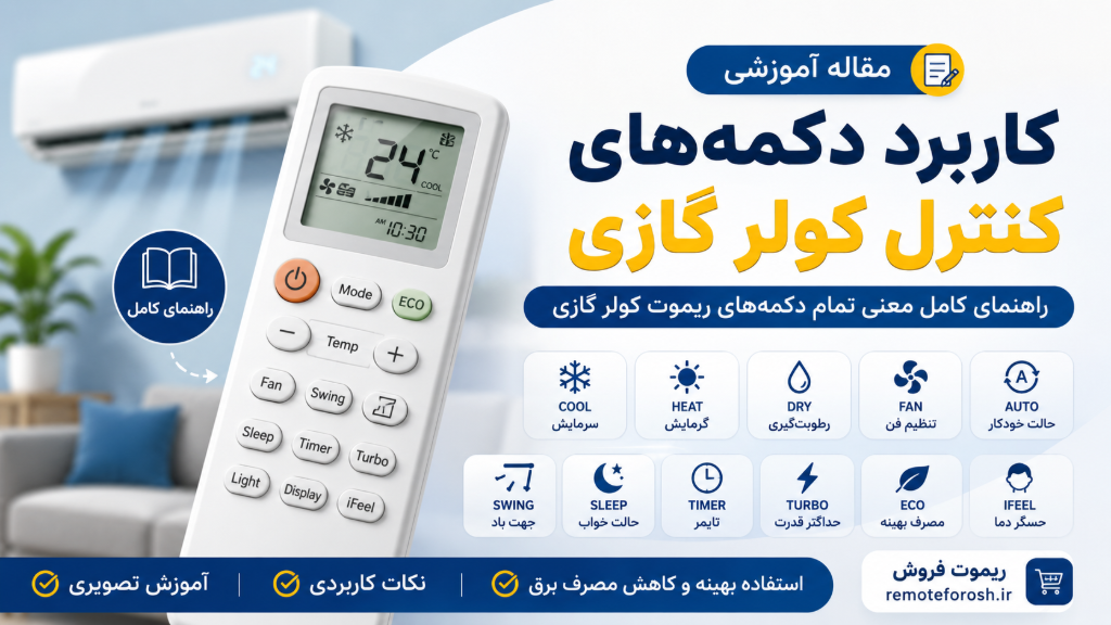 کاربرد دکمه های کنترل کولر گازی