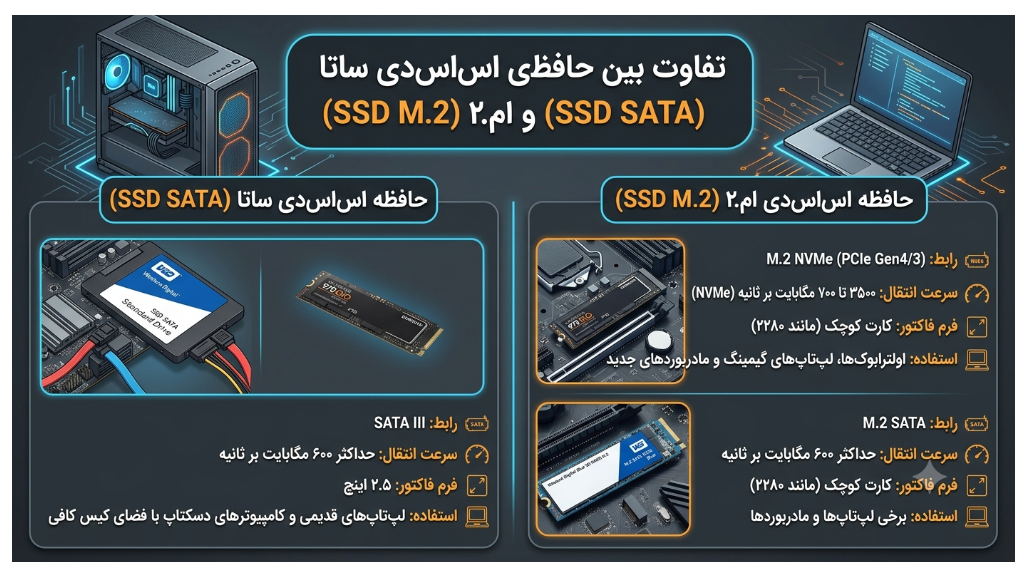 SSD M.2 یا SATA SSD؟ کدوم رو بخریم؟