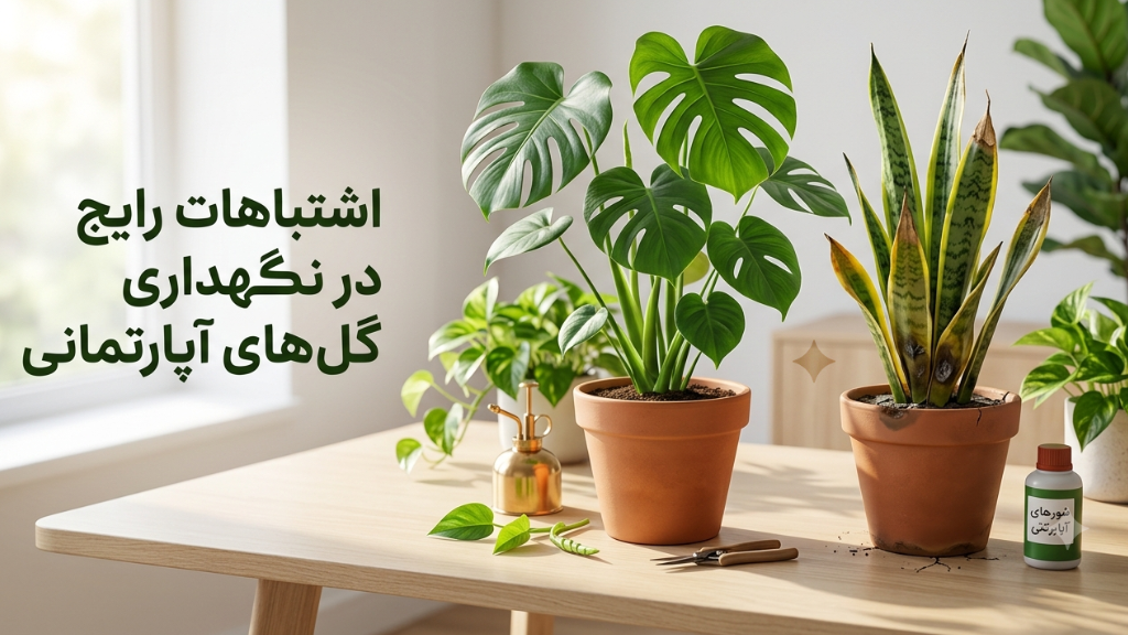 اشتباهات رایج در نگهداری گل‌های آپارتمانی