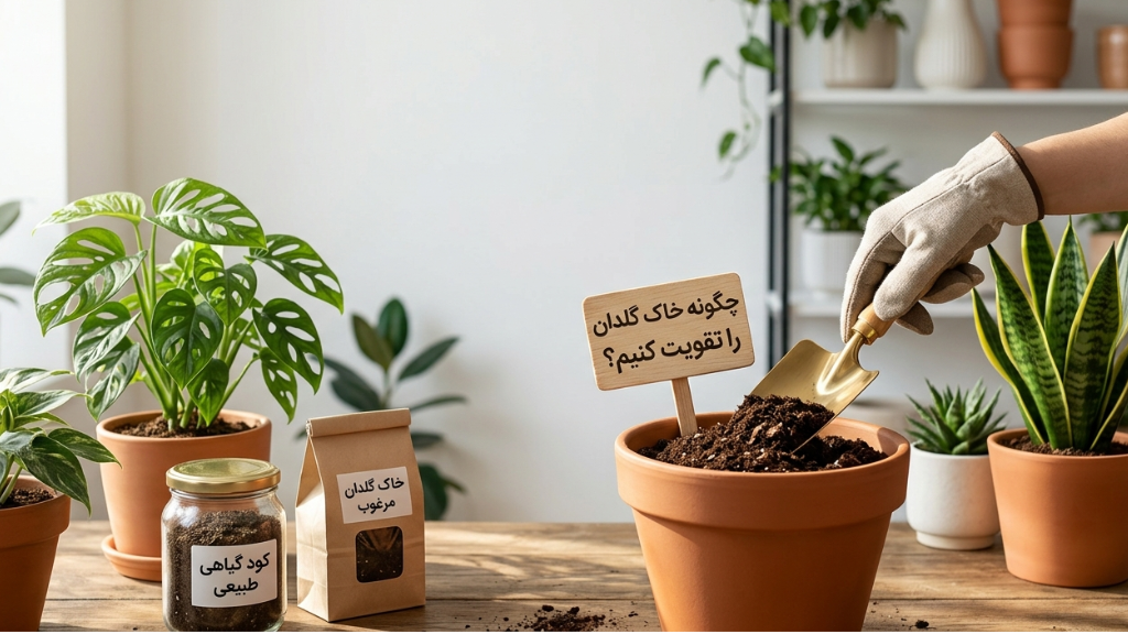 چگونه خاک گلدان را تقویت کنیم؟
