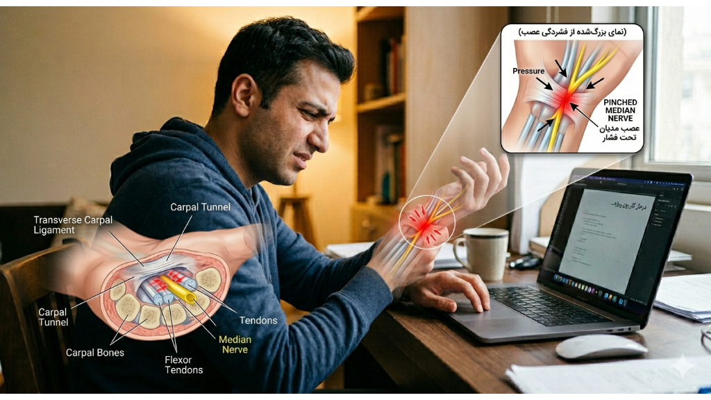 سندروم تونل کارپال چیست؟ علت، علائم و راه‌های پیشگیری