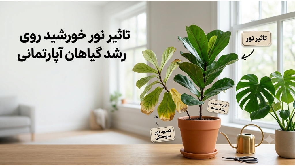 تاثیر نور خورشید روی رشد گیاهان آپارتمانی