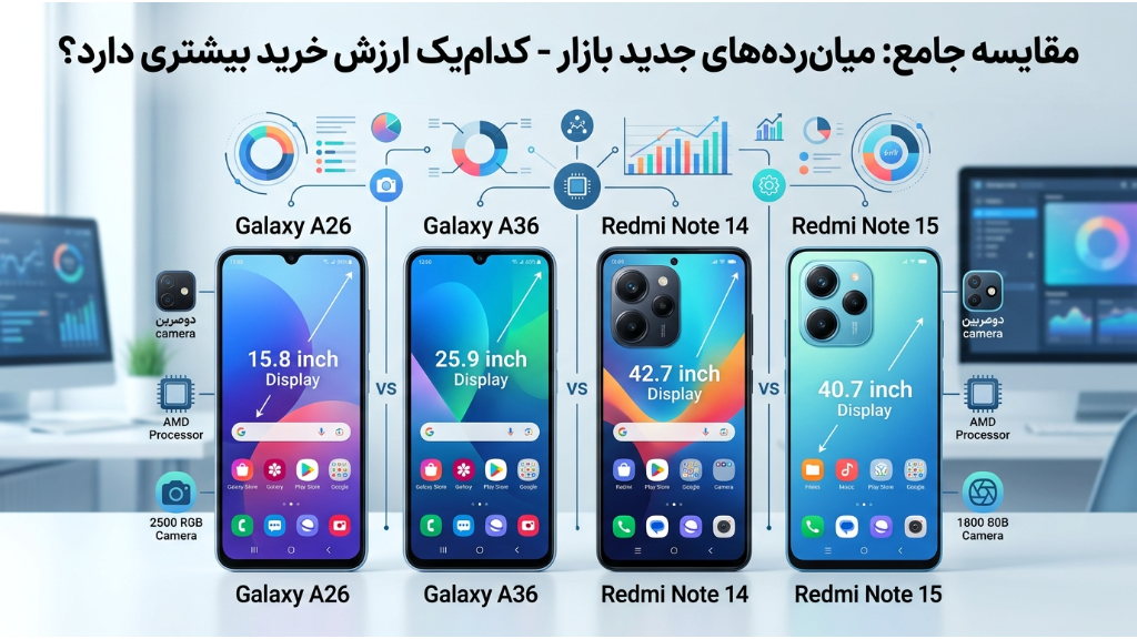 بهترین گوشی های میان رده 2026؛ 5 گوشی با ارزش خرید بالا
