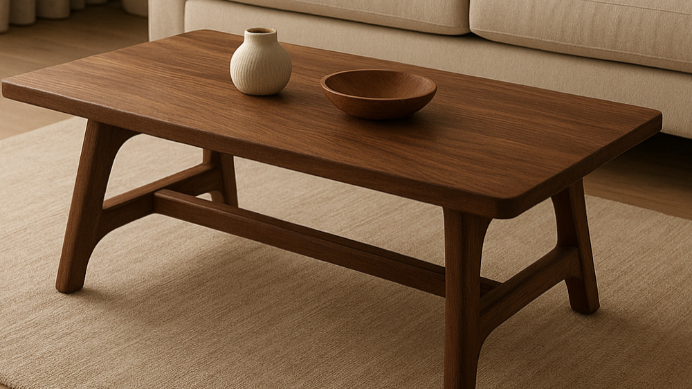 میز جلو مبلی چوبی | تلفیق هنر و طراحی مدرن