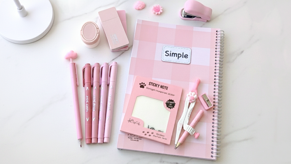 ست لوازم تحریر صورتی پاستلی💗