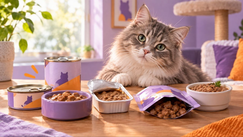 اصطلاحات رایج در غذای تر گربه؛تفاوت کنسرو، پوچ و غذای مرطوب