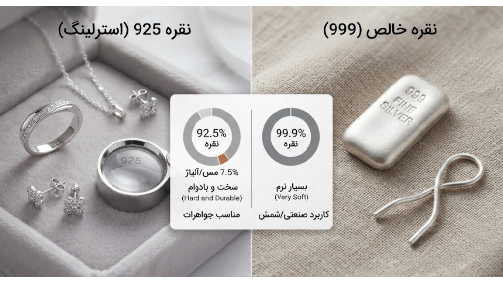 نقره 925 چیست؟ تفاوت نقره 925 با نقره خالص