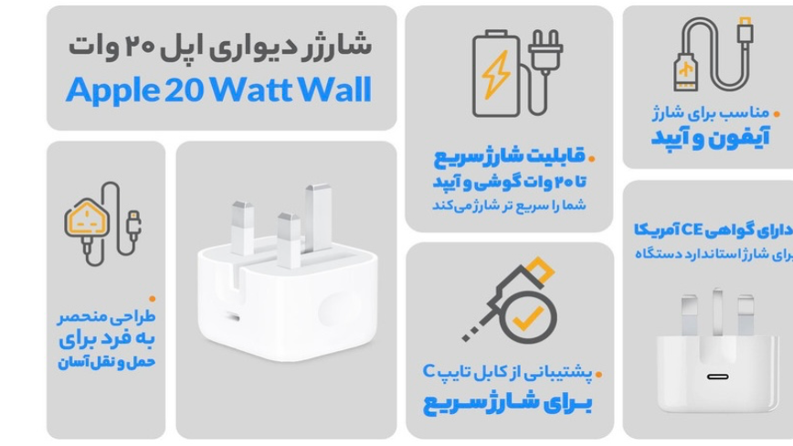 بررسی کامل شارژر 20 وات سه پین اپل