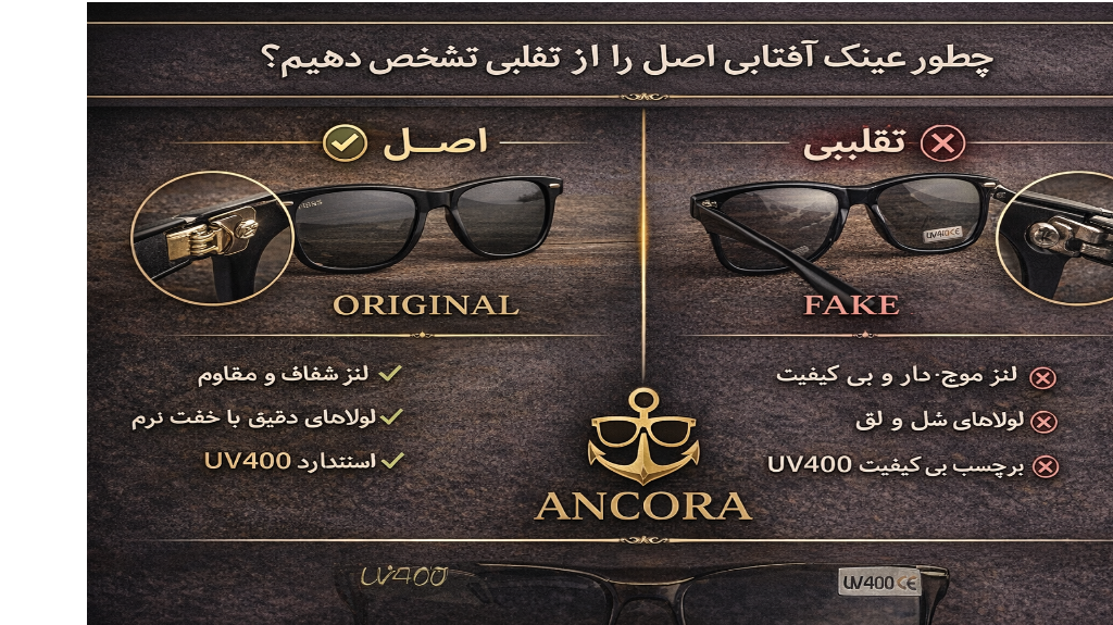چطور عینک آفتابی اصل را از تقلبی تشخیص دهیم؟ | آنکورا (Ancora)