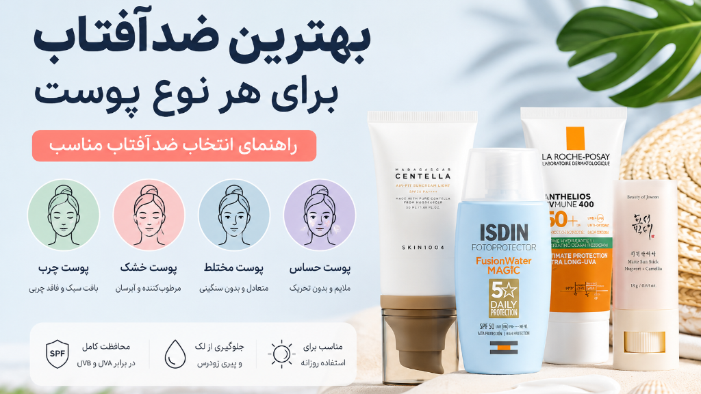 بهترین ضدآفتاب برای هر نوع پوست؛ راهنمای انتخاب ضدآفتاب مناسب