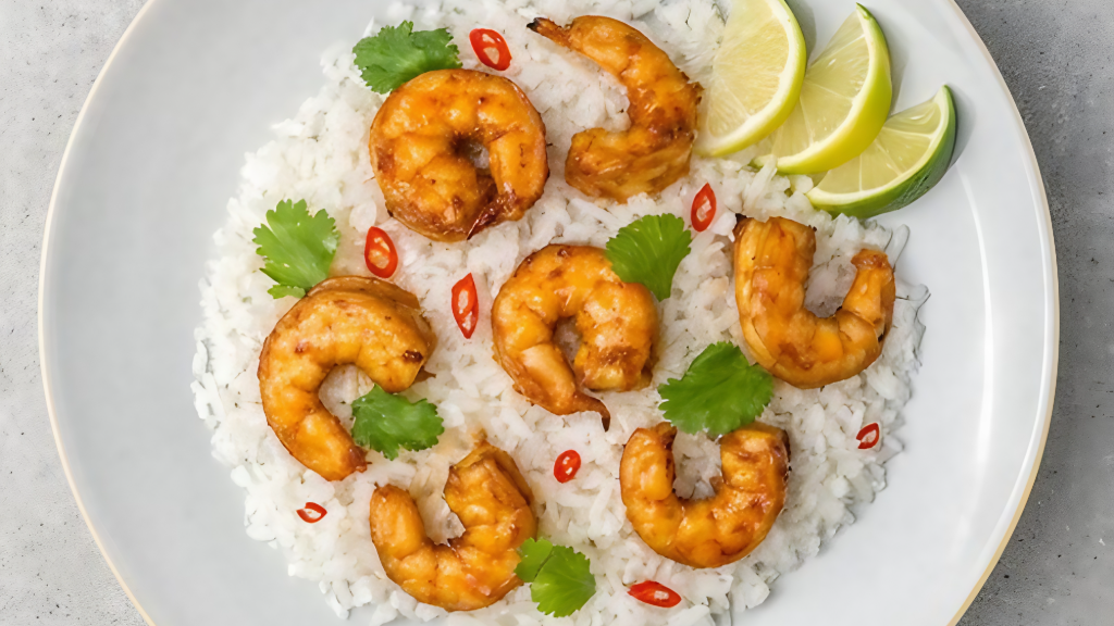 میگو پلو با برنج نارگیلی