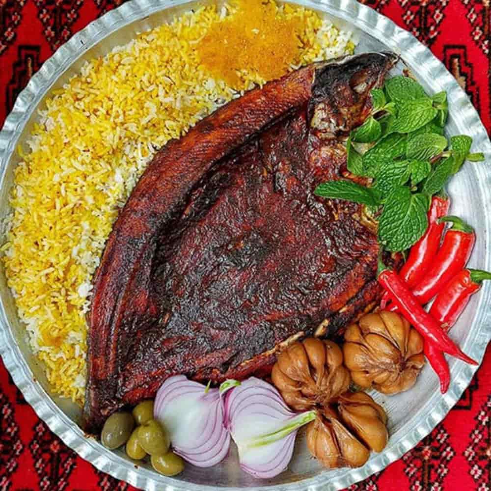 کباب ترش ماهی یا تیکا ماهی غذای محلی رامسر