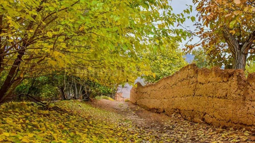 یکی از کوچههای روستای برگجهان در پاییز