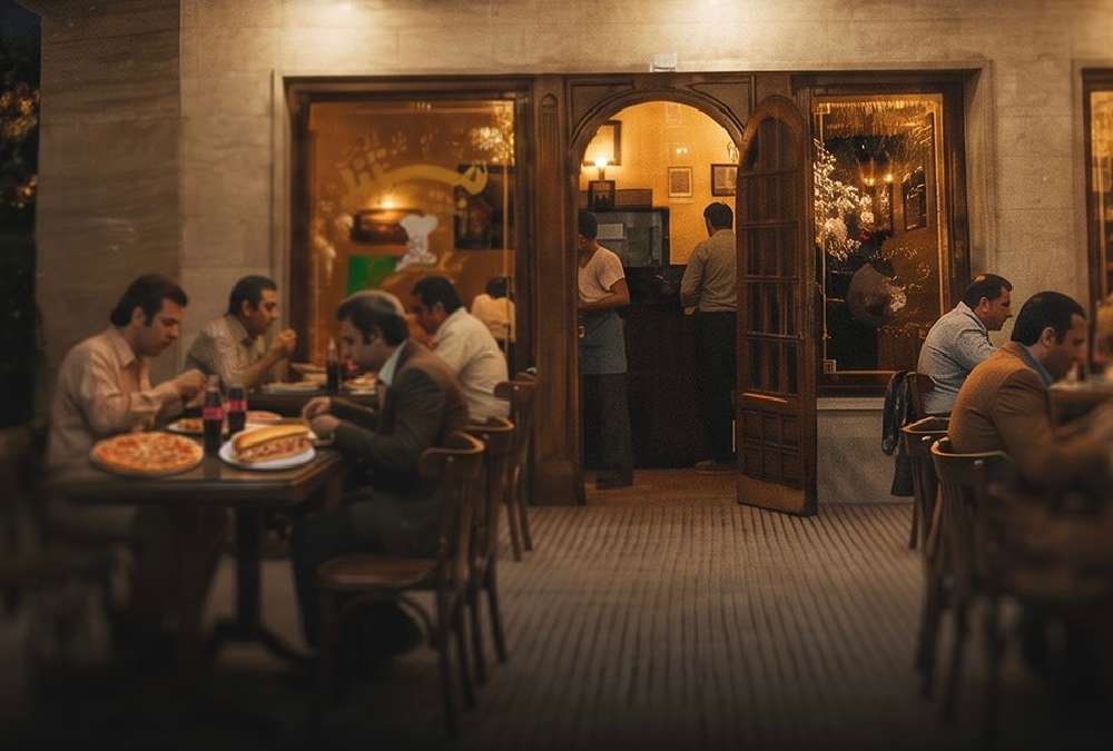 فضای بیرونی پیتزا چمن، بهترین فست فود ارزان شمال تهران