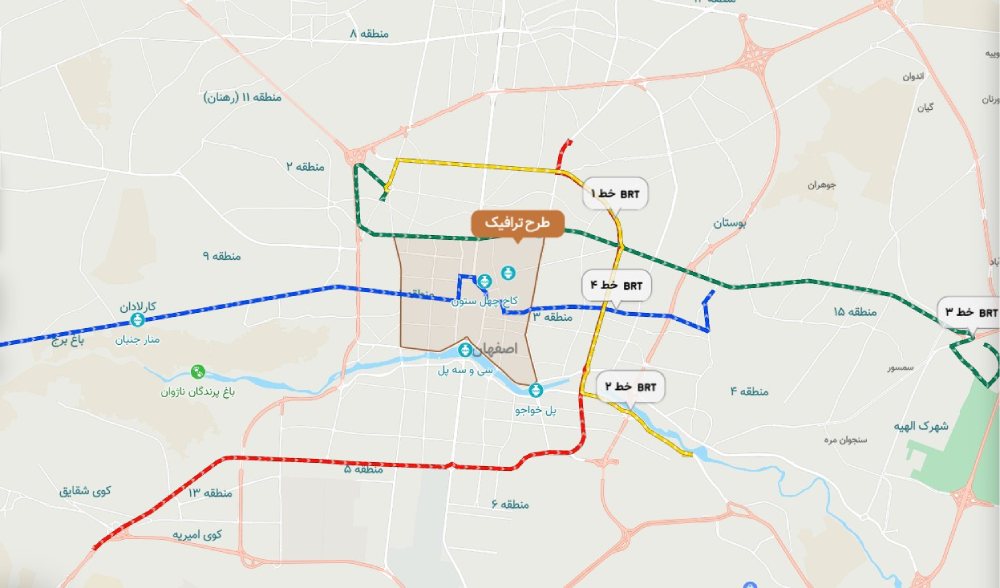خطوط بی آر تی اصفهان