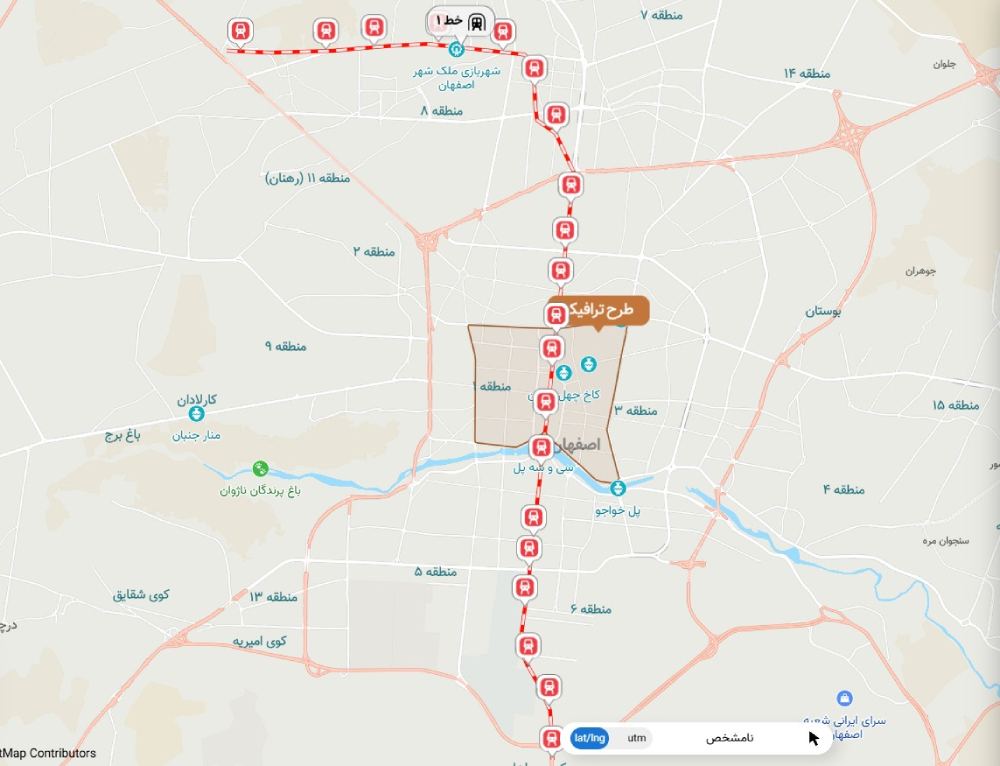 همه ایستگاههای خط ۱ مترو اصفهان