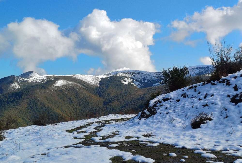 نمایی از طبیعت ییلاق گرسماسر در زمستان پوشیده از برف