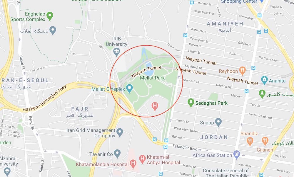 نقشه پارک ملت تهران