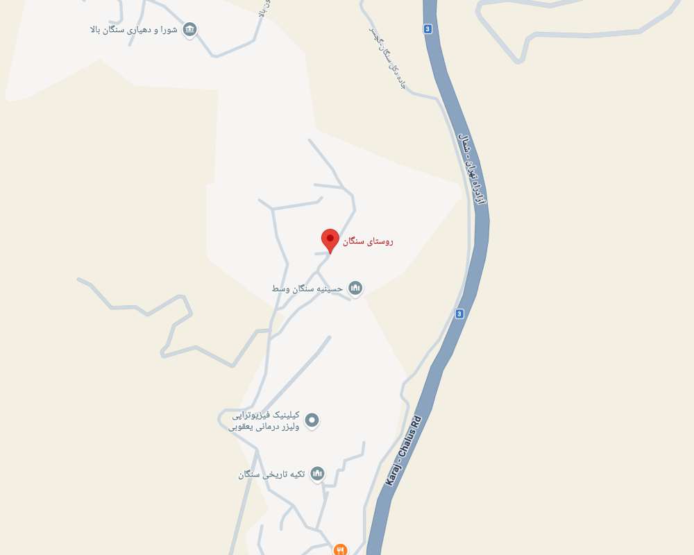 موقعیت روستای سنگان در نقشه گوگل