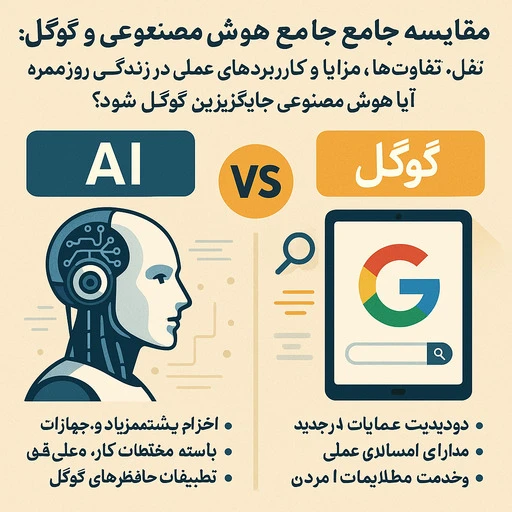 تفاوت هوش مصنوعی و گوگل