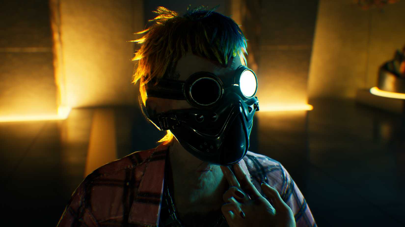 شخصی با ماسک و عینک در بازی Vampire: The Masquerade - Bloodlines 2