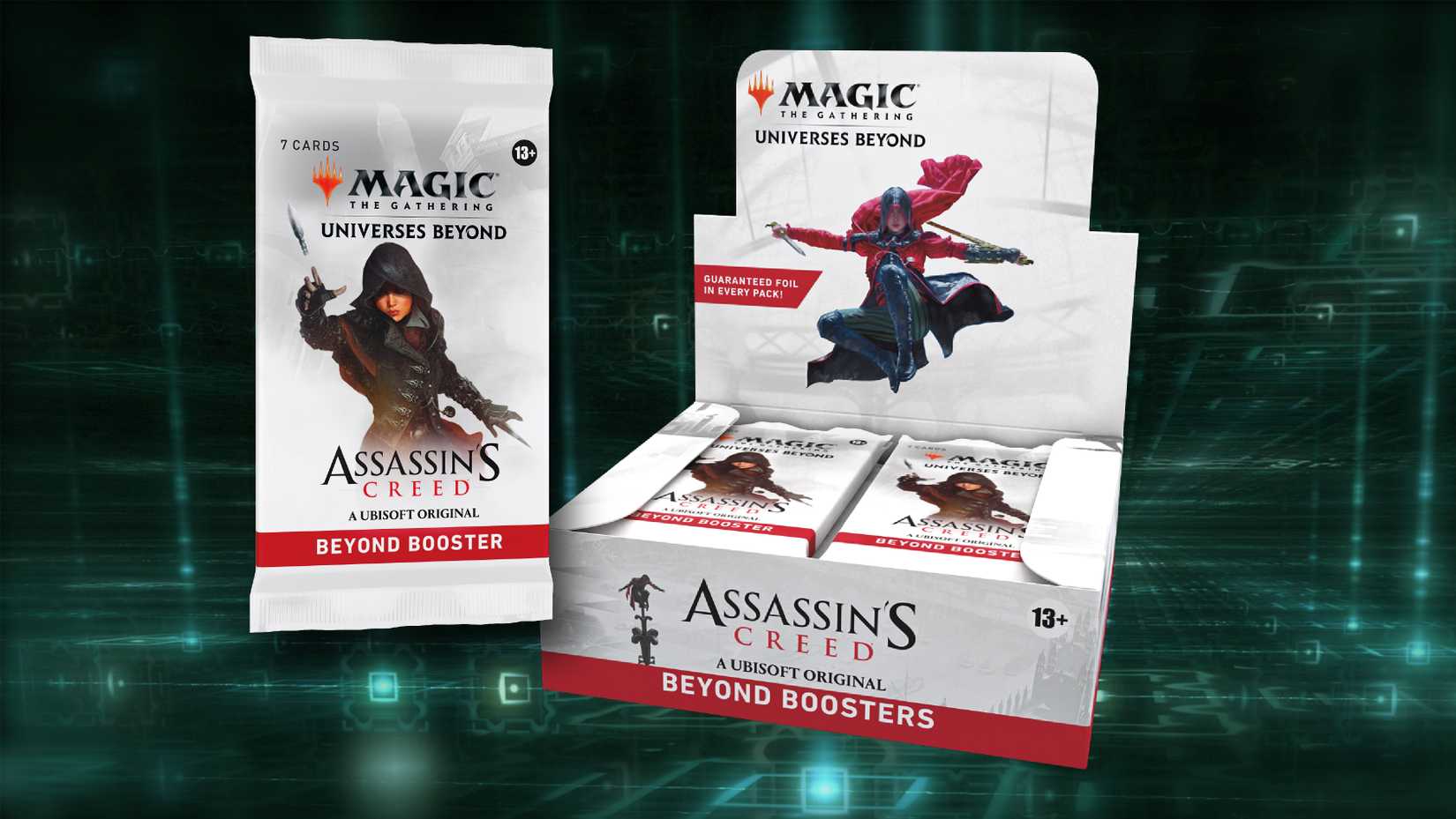 عکس استوک از جعبه بوستر Assassin’s Creed Universes Beyond برای Magic: The Gathering