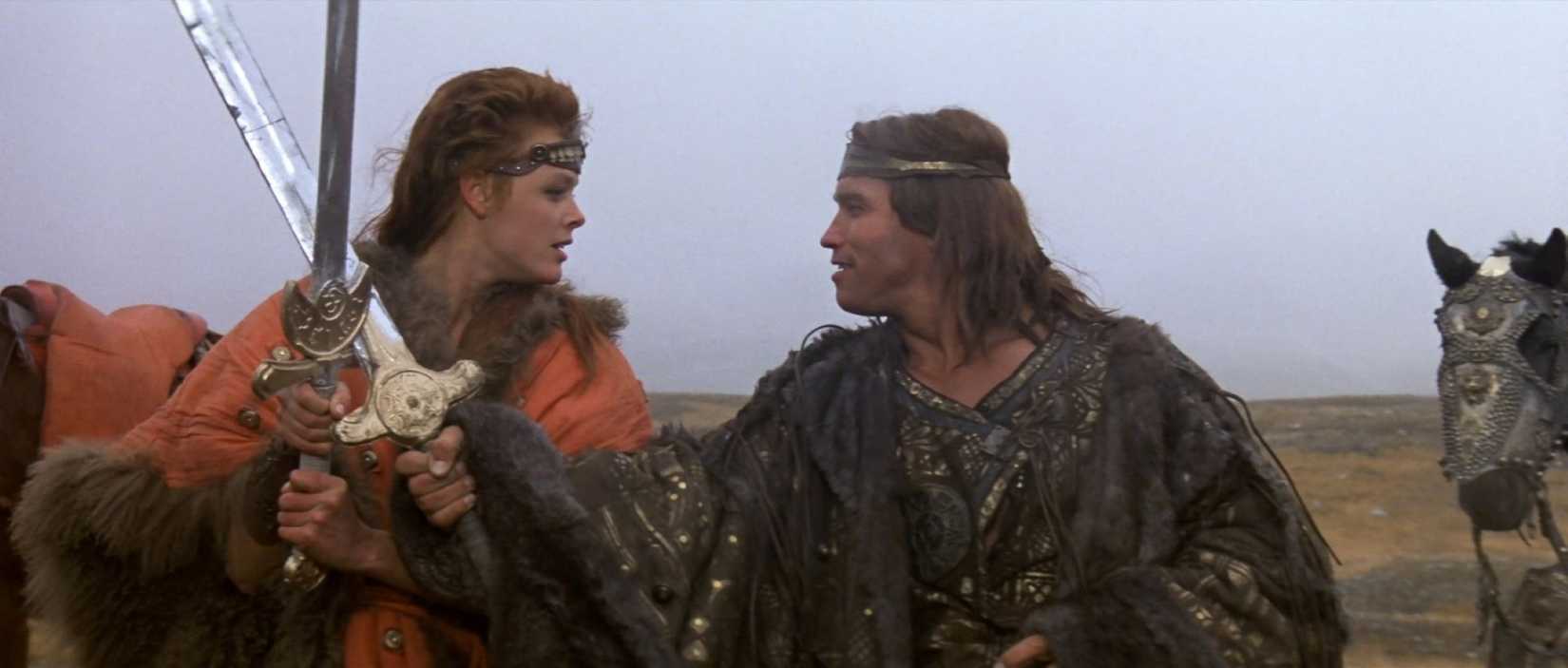 آرنولد شوارتزنگر در نقش یک تقلید از کونان در کنار بریژیت نیلسن در فیلم رد سونیا در سال ۱۹۸۵ بازی می‌کند.