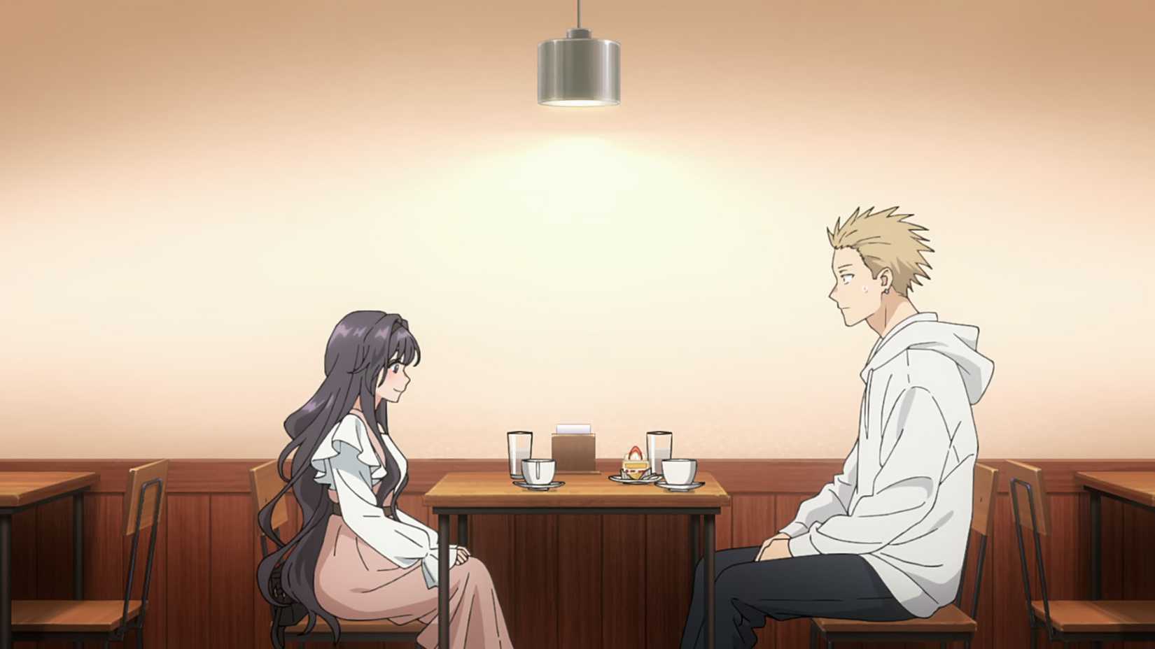 یک تصویر از The Fragrant Flower Blooms With Dignity که دو شخصیت را نشان می‌دهد، دختری با موهای بلند مشکی و پسری بلند قد با موهای بلوند.