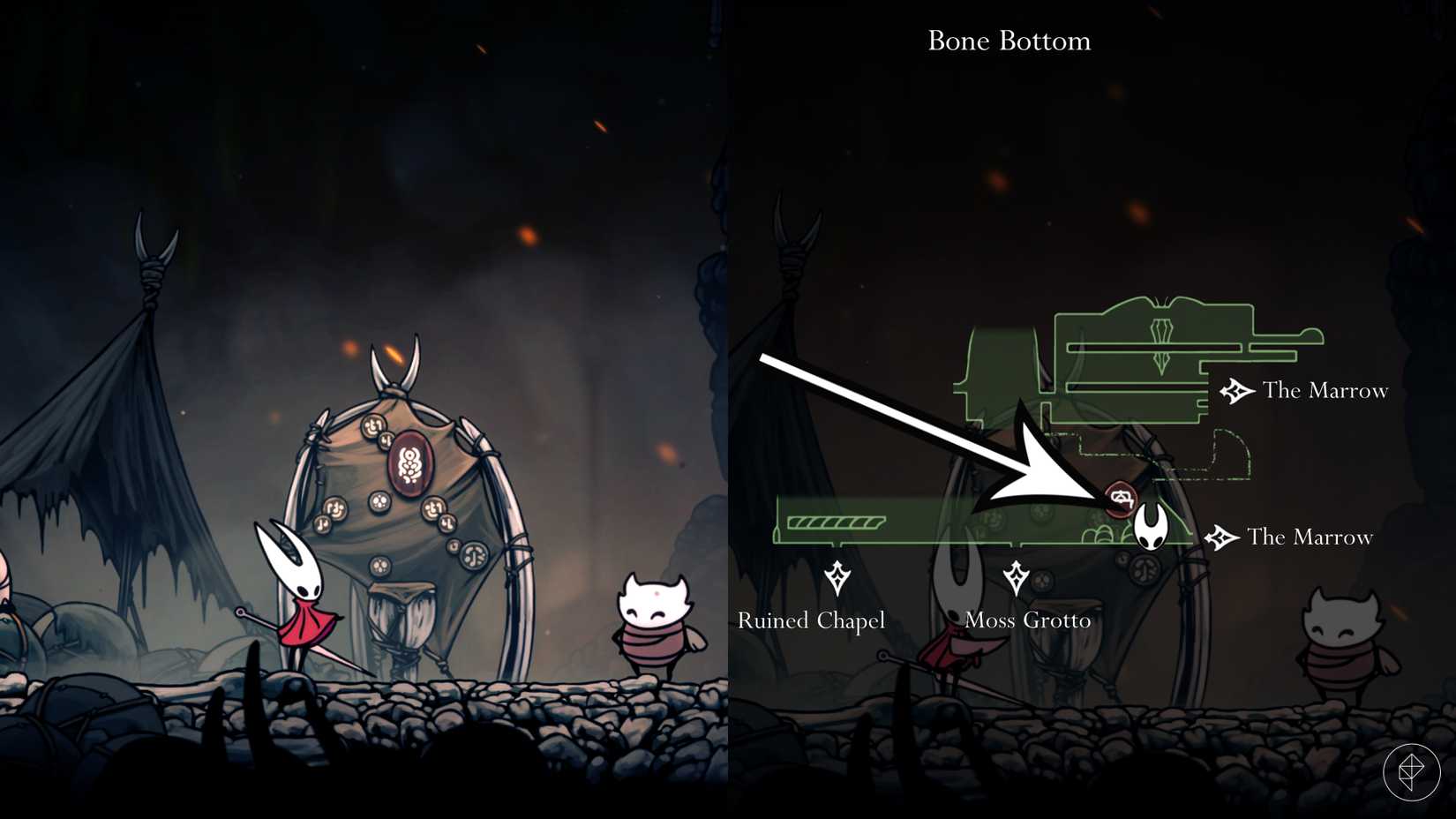 اولین مکان Volatile Flintbeetle در Hollow Knight: Silksong.