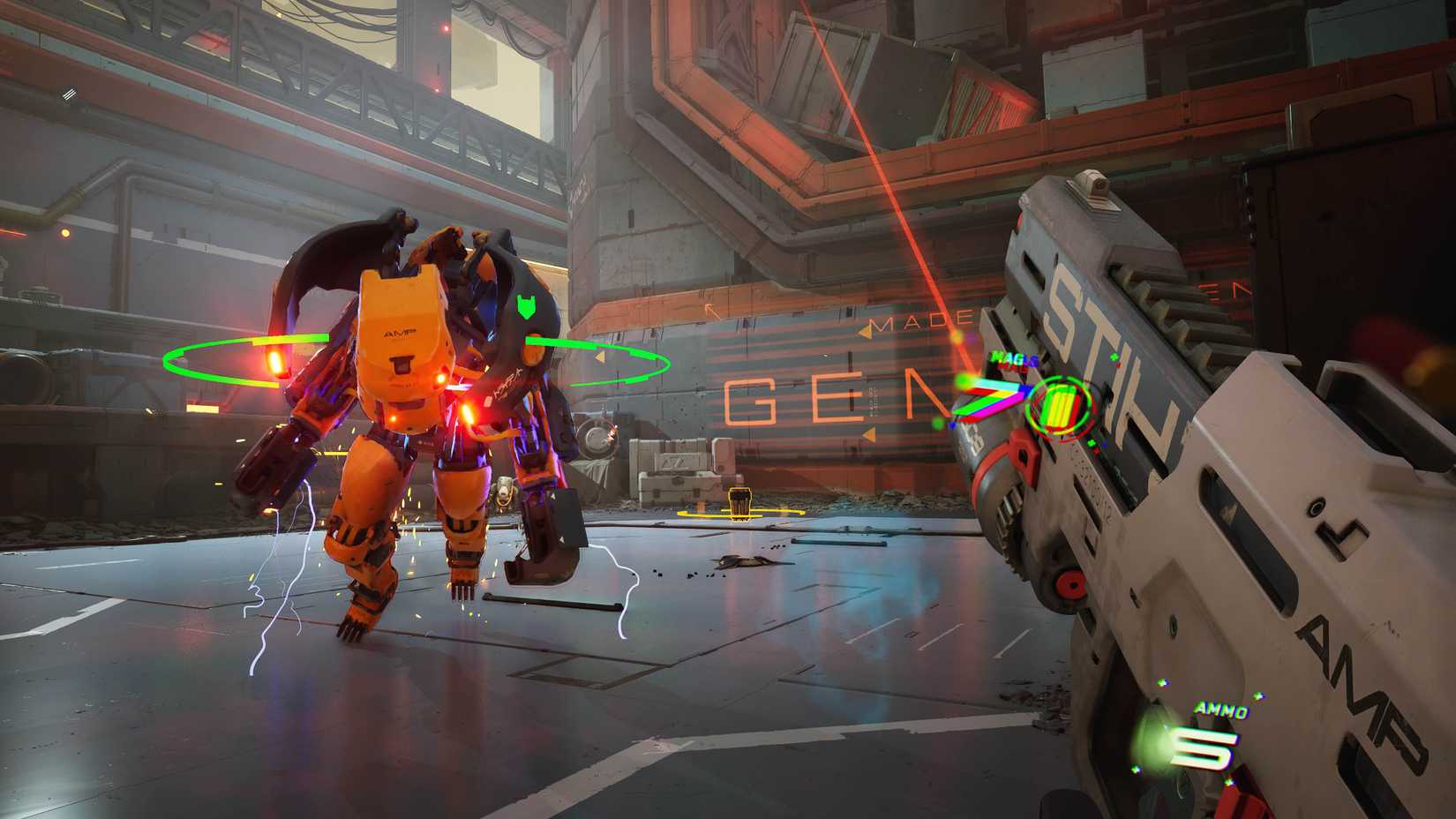 آسکا در حال مبارزه با یک ربات غول‌پیکر در Metal Eden