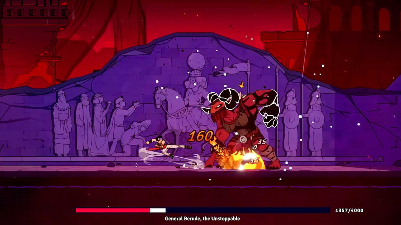 شاهزاده ایران با یک دیو قرمز در شاهزاده سرکش ایران مبارزه می‌کند.