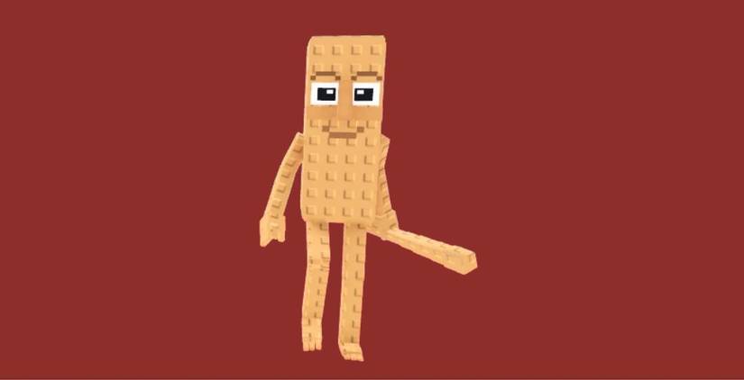 تصویری از Tung Tung Tung Sahur، یک میم تولید شده توسط هوش مصنوعی از یک طبل چوبی که یک چوب بیسبال در دست دارد. این شخصیت در مرکز یک اختلاف قانونی قرار دارد.