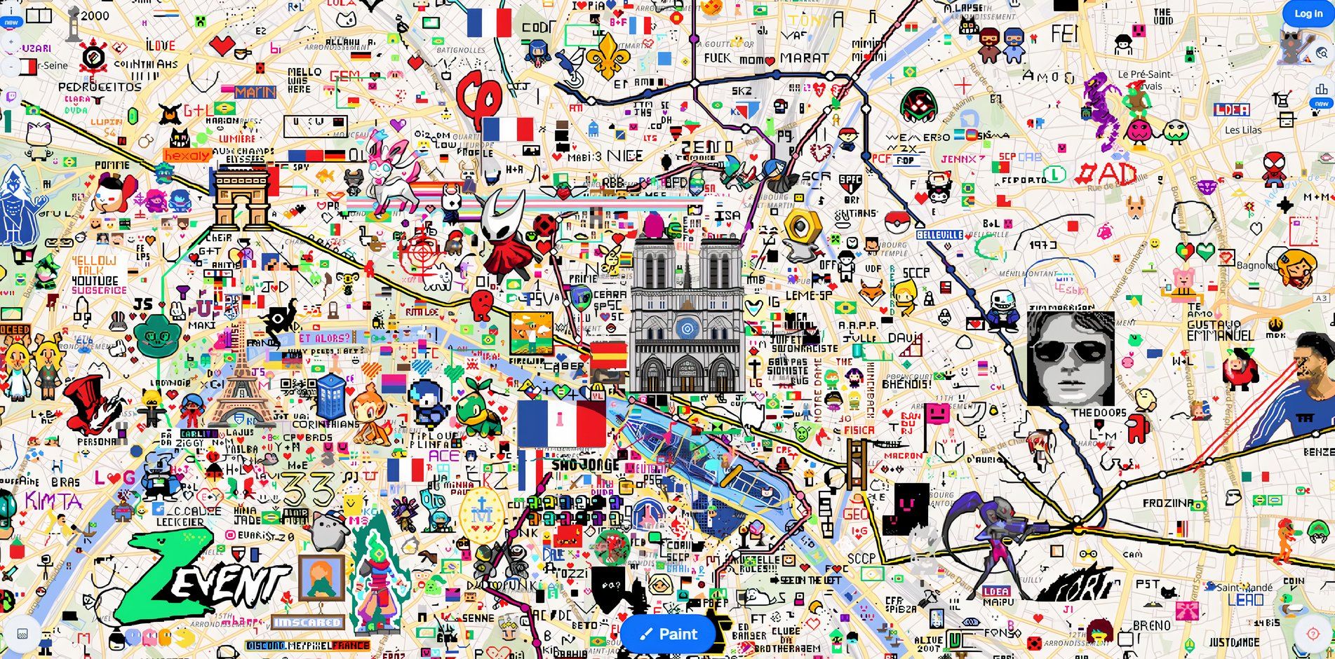 گیمرها در حال تسخیر wplace، نقشه گوگل برای هنر پیکسلی همکاری جمعی